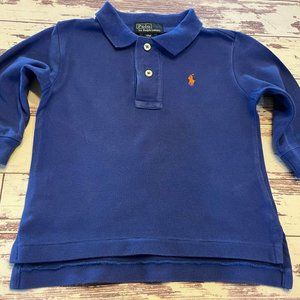Ralph Lauren Royal Blue Polo Shirt Boys 12 Months Pony Logo Long Sleeves